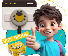 Тестирование & Vibe Debug. Охотники за багами - КИБЕРшкола программирования для детей, компьютерные курсы для школьников, начинающих и подростков - KIBERone г. Полевской